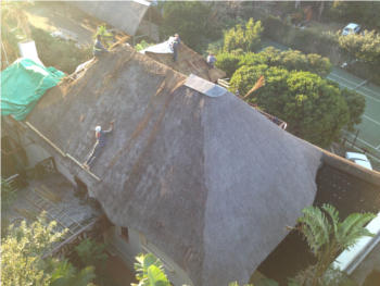 The thatch roof before converting to onduvilla tiles