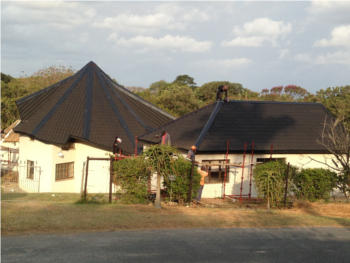 Thatch roof converted to onduvilla tiles
