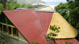 Onduline and thatched roof, eastern cape, south africa