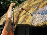 Fire Retardent Spray applied to outside of roof as fire protection